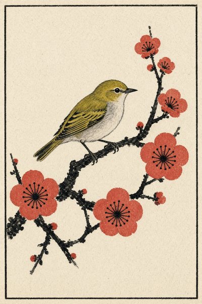 Plum — Bush warbler